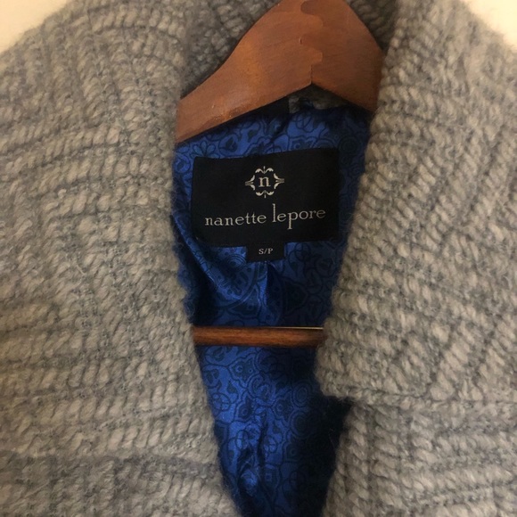 Nanette Lepore Long coat - Gray - wrap style -small/4 - EUC Herringbone - Picture 5 of 5